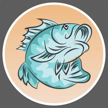 Fishing Sign and Vector Illustration Stock Illustration