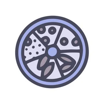 Fishing sinker weights color vector doodle simple icon Stock Illustration