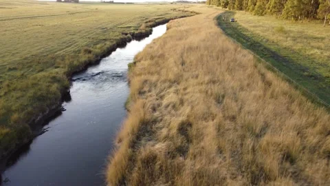 Fishing in a small river Stock Footage 152037135