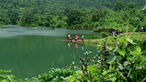 Fishing at Solanpada Dam Stock Footage 141129750