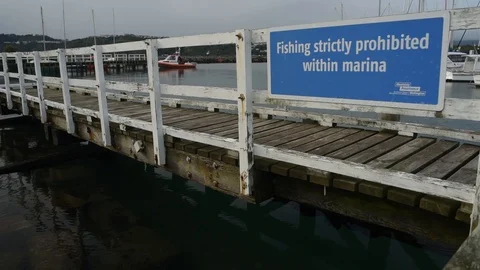 Fishing strictly prohibited Stock Footage 113831150