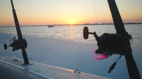 Fishing Sunrise Stock Footage 21261404