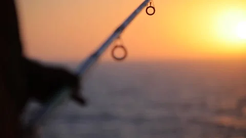 Fishing at the sunset , Close up Stock Footage 157021224