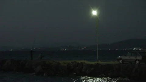 Fishing at sunset Stock Footage 85566