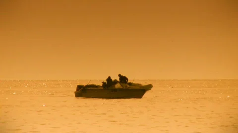 Fishing at sunset, HD Stock-Footage 457942