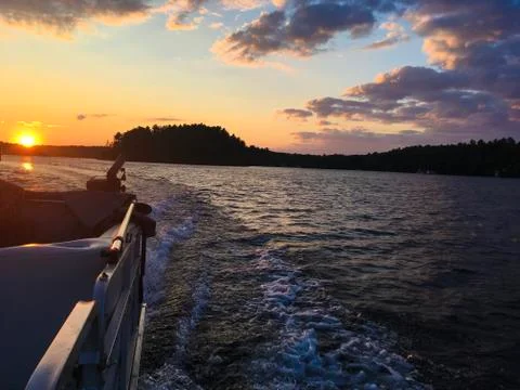 Fishing at sunset Foto stock