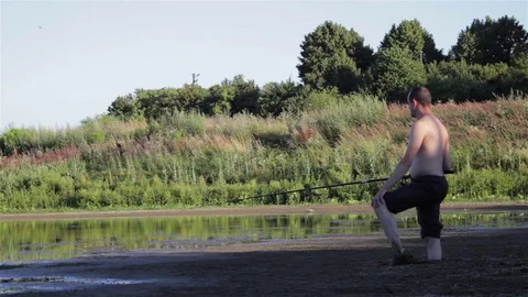 Fishing in the swamp Stock Footage 73692297