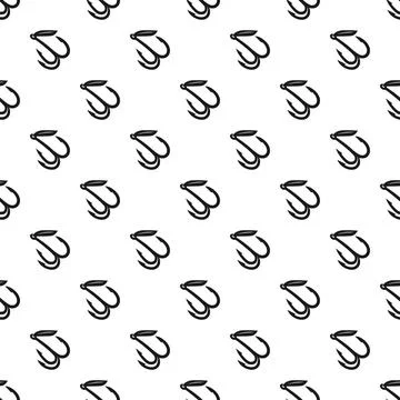 Fishing tackle hooks seamless pattern design background Stock Illustration