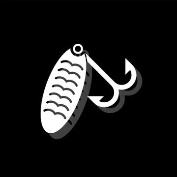 Fishing tackle icon flat Stockillustratie