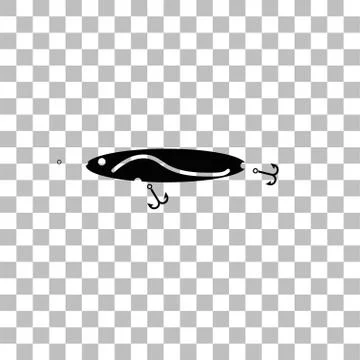 Fishing tackle icon flat 스톡 일러스트