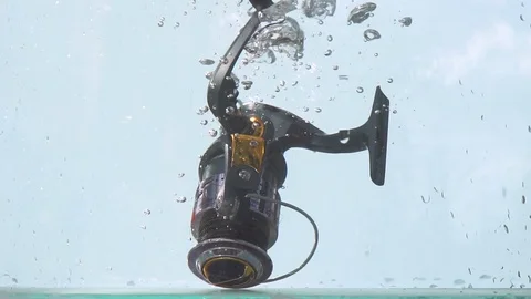 Fishing tackle slow motion. Stock Footage 111593735