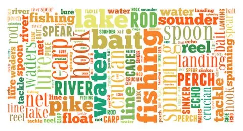 Fishing Tag Cloud    - vector illustration イラスト素材