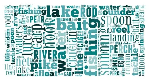 Fishing Tag Cloud    - vector illustration イラスト素材