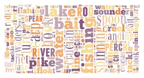 Fishing Tag Cloud    - vector illustration Illustrazione stock