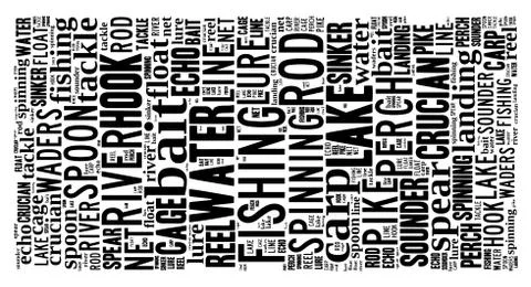 Fishing Tag Cloud    - vector illustration 스톡 일러스트