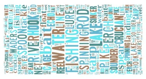 Fishing  Tag Cloud    - vector illustration イラスト素材