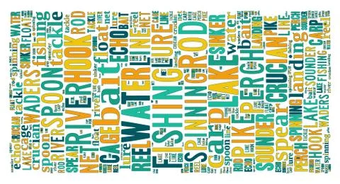 Fishing Tag Cloud    - vector illustration Illustrazione stock