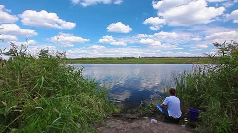 Fishing - timelapse Stock Footage 12117586