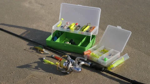 Fishing tool box Stock Footage 97342589