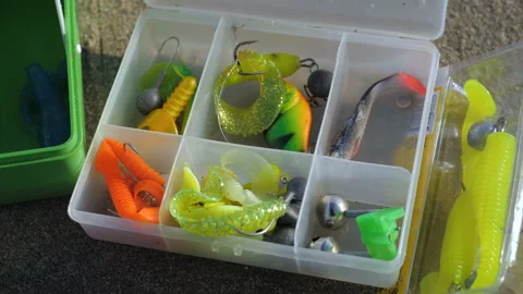 Fishing tool box Stock Footage 97342628