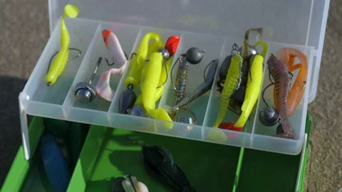 Fishing tool box Stock Footage 97342679