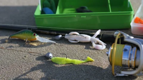 Fishing tool box Stock Footage 97342721