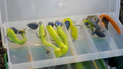 Fishing tool box Stock Footage 97343468