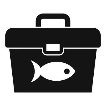Fishing tool box icon, simple style Stock Illustration