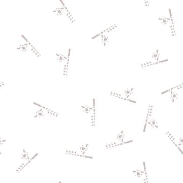 Fishing tool glyph vector seamless pattern Stock Illustration