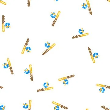 Fishing tool vector seamless pattern Stock Illustration