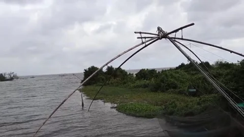 Fishing tools are nets in Phatthalung Province, southern Thailand. Stock Footage 322992763