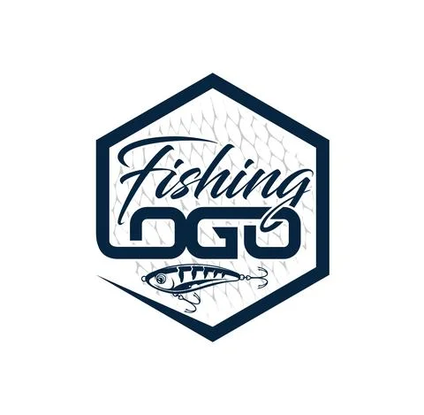 Fishing tournament emblem template vector logo Stock Illustration