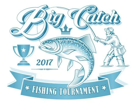 Fishing Tournament Vector Logo Stock Illustration
