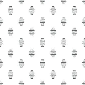Fishing trap seamless pattern repeating traditional seafood equipment Stock Illustration