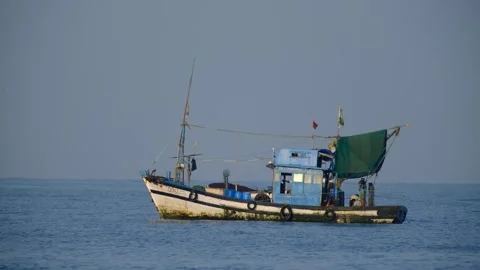 Fishing trawler in Goa Stock Footage 333054167