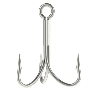 Fishing Treble Hook, 3D rendering Stock Illustration