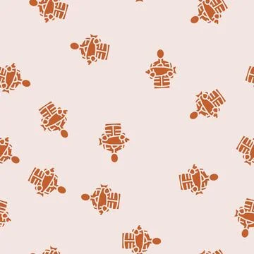 Fishing trip glyph seamless pattern Stock Illustration