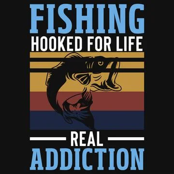 Fishing typography graphics tshirt design Stock Illustration