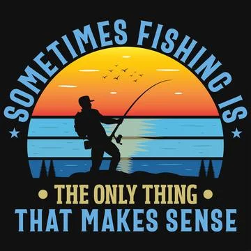 Fishing typography graphics tshirt design Stock Illustration