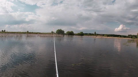 Fishing in Ukraine in spring. Casting spinners. 스톡 동영상 242569046