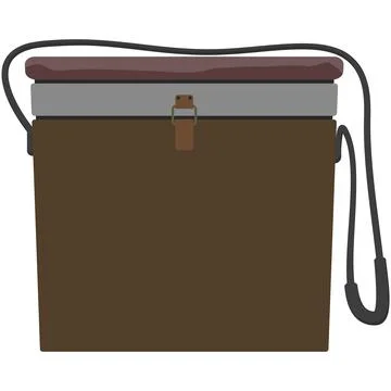 Fishing vector basket bag illustration, angling accessory Stock Illustration