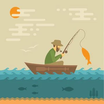 Fishing vector illustration Stock Illustration