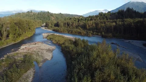 Fishing on the Vedder River in Chilliwack Stock Footage 140076317