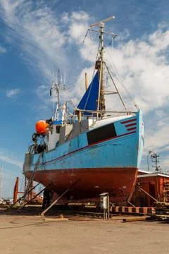 Fishing vessel in dock Stock Photos
