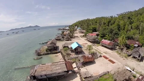 Fishing village on the seafront Stock Footage 147381283