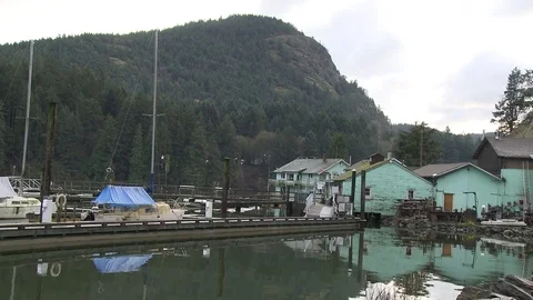 Fishing village sequence of close up and wide shot Video stock 75249538