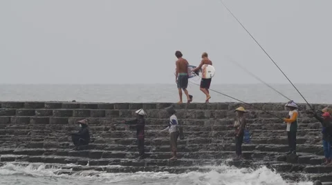 Fishing Wall Stock Footage 55455666