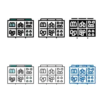 Fishing weights color icon vector pack Stock Illustration
