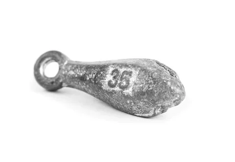 Fishing weights on the white Stock Photos