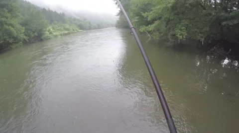 Fishing in the wild Stock Footage 67880373